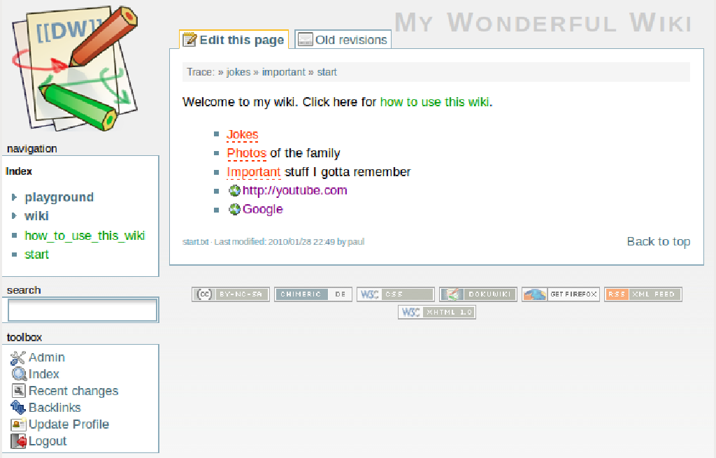 Dokuwiki Tutorial Part 2: Navigation and Appearance · tech.surveypoint.com