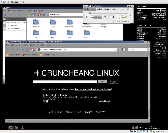 Crunchbang Linux desktop