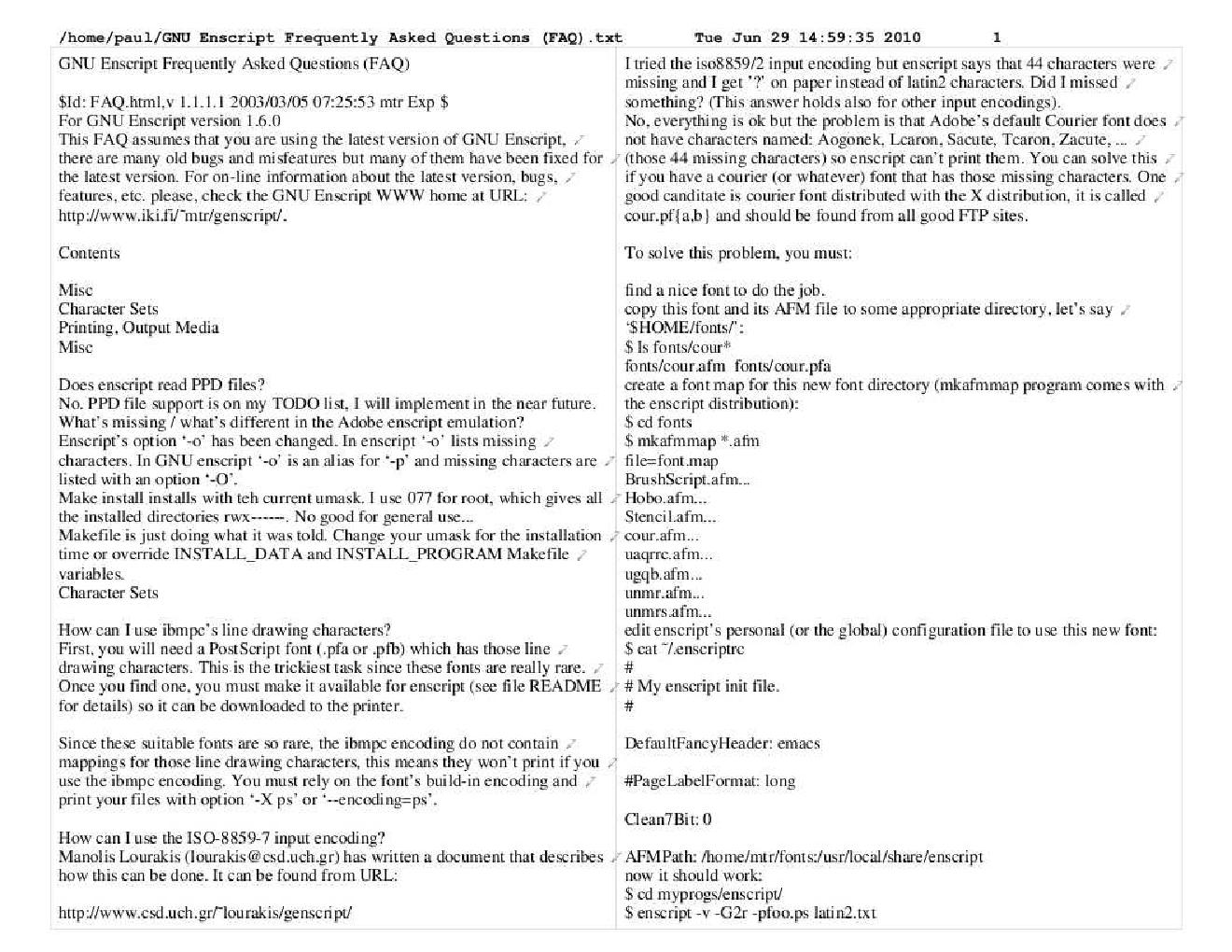 Printing Text Files To PDF With Enscript · tech.surveypoint.com